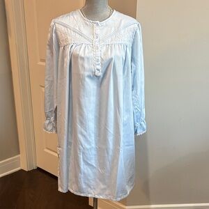 Vtg Intimates Essentials Light Blue Nightgown with Lace Details size small